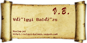 Völgyi Balázs névjegykártya
